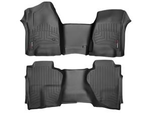 WeatherTech - FloorMat WeatherTech 14+ Chevrolet Silverado Front and Rear Floorliners - Over The Hump - Black | 445431-445423 - Image 2