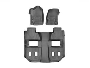 FloorMat WeatherTech 15+ Chevy Suburban/GMC Yukon w/ 2nd Row Bucket Seats Front and Rear FloorLiners - Black | 44607-1-3