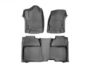 FloorMat WeatherTech 14+ Chevy Silverado/GMC Sierra Crew and Double Cab Front and Rear FloorLiners - Black | 446071-445422