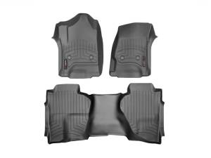 WeatherTech - Floor Mat Set FloorMat WeatherTech 14+ Chevy Silverado 1500 Crew and Double Cab Front and Rear FloorLiners - Black | 446071-445423 - Image 2