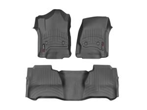 WeatherTech - Floor Mat Set WeatherTech 2019+ Chevy Silverado 1500 Crew Cab Front and Rear FloorLiner - Black | 447221-445424 - Image 3