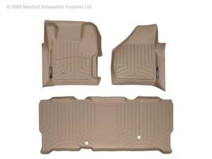 WeatherTech - FloorMat WeatherTech 08-10 Ford F250/F350/F450/F550 Front and Rear Floorliners - Tan | 451261-450023 - Image 1