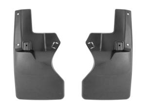 WeatherTech 20-24 Jeep Gladiator Sport/Sport S w/Max Tow Pkg No Drill Rear MudFlaps - Black | 120172