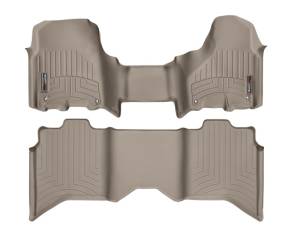 FloorMat WeatherTech 12+ Dodge Ram 1500 Crew Cab Front and Rear Floorliners - Over The Hump - Tan | 454771-452163