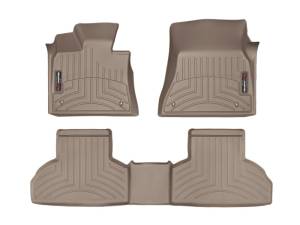 Floor Mat Set FloorMat WeatherTech 14+ BMW X5 Front and Rear Floorliners - Tan | 45559-1-2