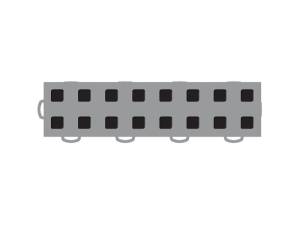 WeatherTech TechFloor - 3in X 12in Tiles(Left Loop) - Grey/Black **Order in Qtys of 10 | 51T312LL GR-BK