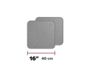 WeatherTech Plant Mats/Coasters 16in. Square - Grey (2pc Set) | 8A16SQCSTGR