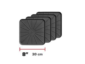 WeatherTech Home Surface Protectors 8in. Square - Black (4pc Set) | 8A8SQCSTBK