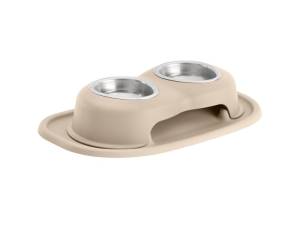 WeatherTech Pet Feeding System Double High 8oz 3in. Stainless Bowl - Tan | DHC0803TNTN