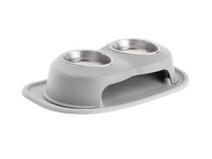WeatherTech Pet Feeding System Double High 16oz 4in. Stainless Bowl - Light Grey | DHC1604LGLG