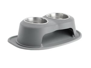 WeatherTech Pet Feeding System Double High 32oz 6in. Stainless Bowl - Dark Grey | DHC3206DGDG
