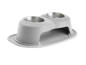 WeatherTech Pet Feeding System Double High 32oz 6in. Stainless Bowl - Light Grey | DHC3206LGLG