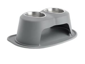 WeatherTech Pet Feeding System Double High 32oz 8in. Stainless Bowl - Dark Grey | DHC3208DGDG