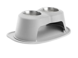 WeatherTech Pet Feeding System Double High 32oz 8in. Stainless Bowl - Light Grey | DHC3208LGLG