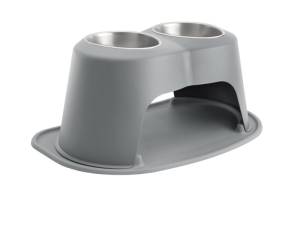 WeatherTech Pet Feeding System Double High 64oz 10in. Stainless Bowl - Dark Grey | DHC6410DGDG