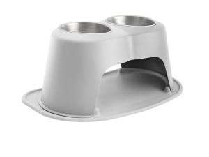 WeatherTech Pet Feeding System Double High 64oz 10in. Stainless Bowl - Light Grey | DHC6410LGLG