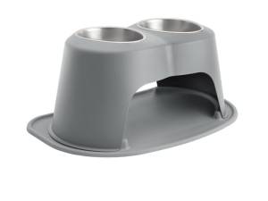 WeatherTech Pet Feeding System Double High 64oz 12in. Stainless Bowl - Dark Grey | DHC6412DGDG