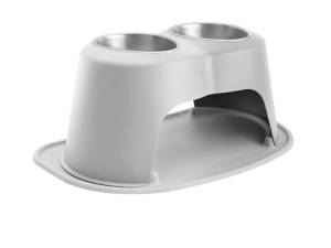 WeatherTech Pet Feeding System Double High 64oz 12in. Stainless Bowl - Light Grey | DHC6412LGLG