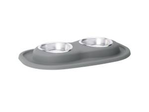 WeatherTech Pet Feeding System Double Low 8oz 1in. Stainless Bowl - Dark Grey | DL0801DG