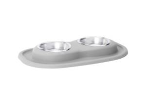 WeatherTech Pet Feeding System Double Low 8oz 1in. Stainless Bowl - Light Grey | DL0801LG