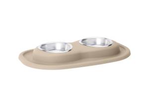 WeatherTech Pet Feeding System Double Low 8oz 1in. Stainless Bowl - Tan | DL0801TN