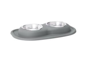 WeatherTech Pet Feeding System Double Low 16oz 2in. Stainless Bowl - Dark Grey | DL1602DG