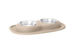 WeatherTech Pet Feeding System Double Low 16oz 2in. Stainless Bowl - Tan | DL1602TN
