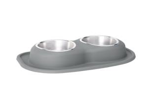 WeatherTech Pet Feeding System Double Low 32oz 3in. Stainless Bowl - Dark Grey | DL3203DG
