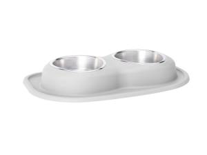 WeatherTech Pet Feeding System Double Low 32oz 3in. Stainless Bowl - Light Grey | DL3203LG