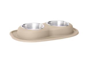 WeatherTech Pet Feeding System Double Low 32oz 3in. Stainless Bowl - Tan | DL3203TN