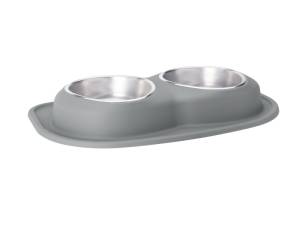 WeatherTech Pet Feeding System Double Low 64oz 3in. Stainless Bowl - Dark Grey | DL6403DG