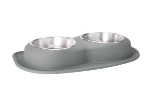 WeatherTech Pet Feeding System Double Low 96oz 3in. Stainless Bowl - Dark Grey | DL9603DG