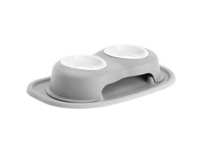 WeatherTech Pet Feeding System Double High 8oz 3in. Poly Bowl - Light Grey | PDHC0803LGLG
