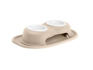 WeatherTech Pet Feeding System Double High 8oz 3in. Poly Bowl - Tan | PDHC0803TNTN
