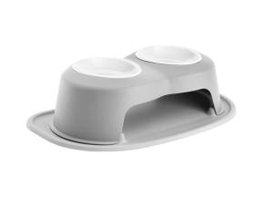 WeatherTech Pet Feeding System Double High 32oz 6in. Poly Bowl - Light Grey | PDHC3206LGLG