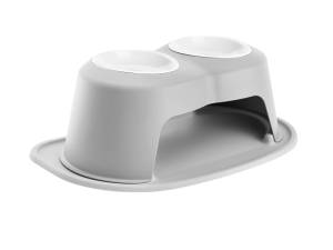 WeatherTech Pet Feeding System Double High 32oz 8in. Poly Bowl - Light Grey | PDHC3208LGLG