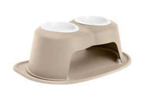 WeatherTech Pet Feeding System Double High 32oz 8in. Poly Bowl - Tan | PDHC3208TNTN