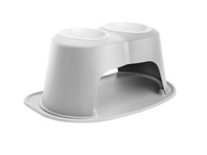 WeatherTech Pet Feeding System Double High 64oz 10in. Poly Bowl - Light Grey | PDHC6410LGLG