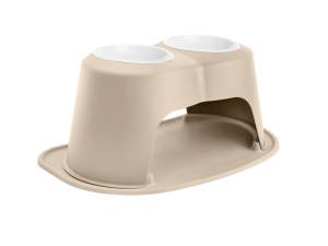 WeatherTech Pet Feeding System Double High 64oz 10in. Poly Bowl - Tan | PDHC6410TNTN