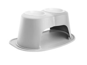 WeatherTech Pet Feeding System Double High 64oz 12in. Poly Bowl - Light Grey | PDHC6412LGLG