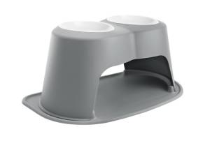 WeatherTech Pet Feeding System Double High 96oz 14in. Poly Bowl - Dark Grey | PDHC9614DGDG