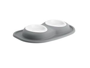 WeatherTech Pet Feeding System Double Low 16oz 2in. Poly Bowl - Dark Grey | PDL1602DG
