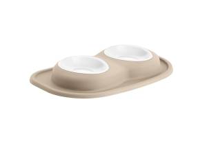 WeatherTech Pet Feeding System Double Low 16oz 2in. Poly Bowl - Tan | PDL1602TN