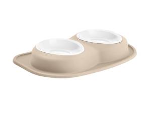 WeatherTech Pet Feeding System Double Low 64oz 3in. Poly Bowl - Tan | PDL6403TN