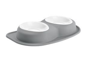 WeatherTech Pet Feeding System Double Low 96oz 3in. Poly Bowl - Dark Grey | PDL9603DG
