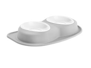 WeatherTech Pet Feeding System Double Low 96oz 3in. Poly Bowl - Light Grey | PDL9603LG