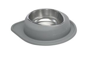 WeatherTech Pet Feeding System Single Low 96oz 3in. Stainless Bowl - Dark Grey | SL9603DG