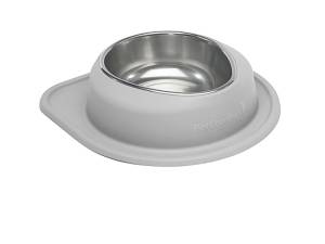 WeatherTech Pet Feeding System Single Low 96oz 3in. Stainless Bowl - Light Grey | SL9603LG