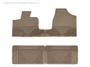 Floor Mat Set FloorMat WeatherTech 08-11 Chrysler Town & Country Front and Rear Rubber Mats - Tan | W82TN-W25TN