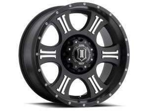ICON Shield 20x9 5x150 16mm Offset 5.625in BS 110.1mm Bore Satin Black/Machined Wheel | 1020905556MB